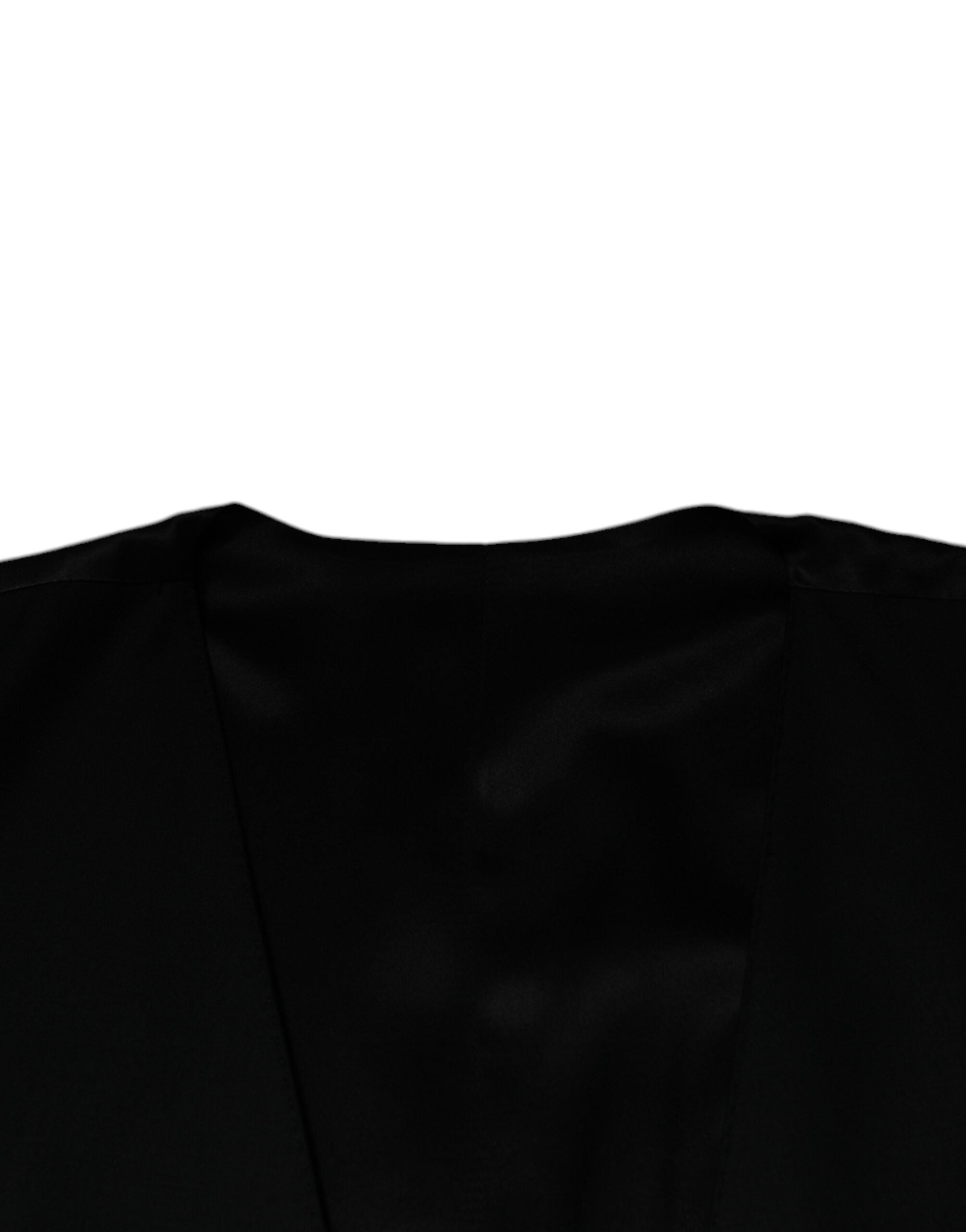 Gilet formel en laine noire de Dolce & Gabbana pour homme, ajusté, avec détails élégants et coupe sophistiquée.