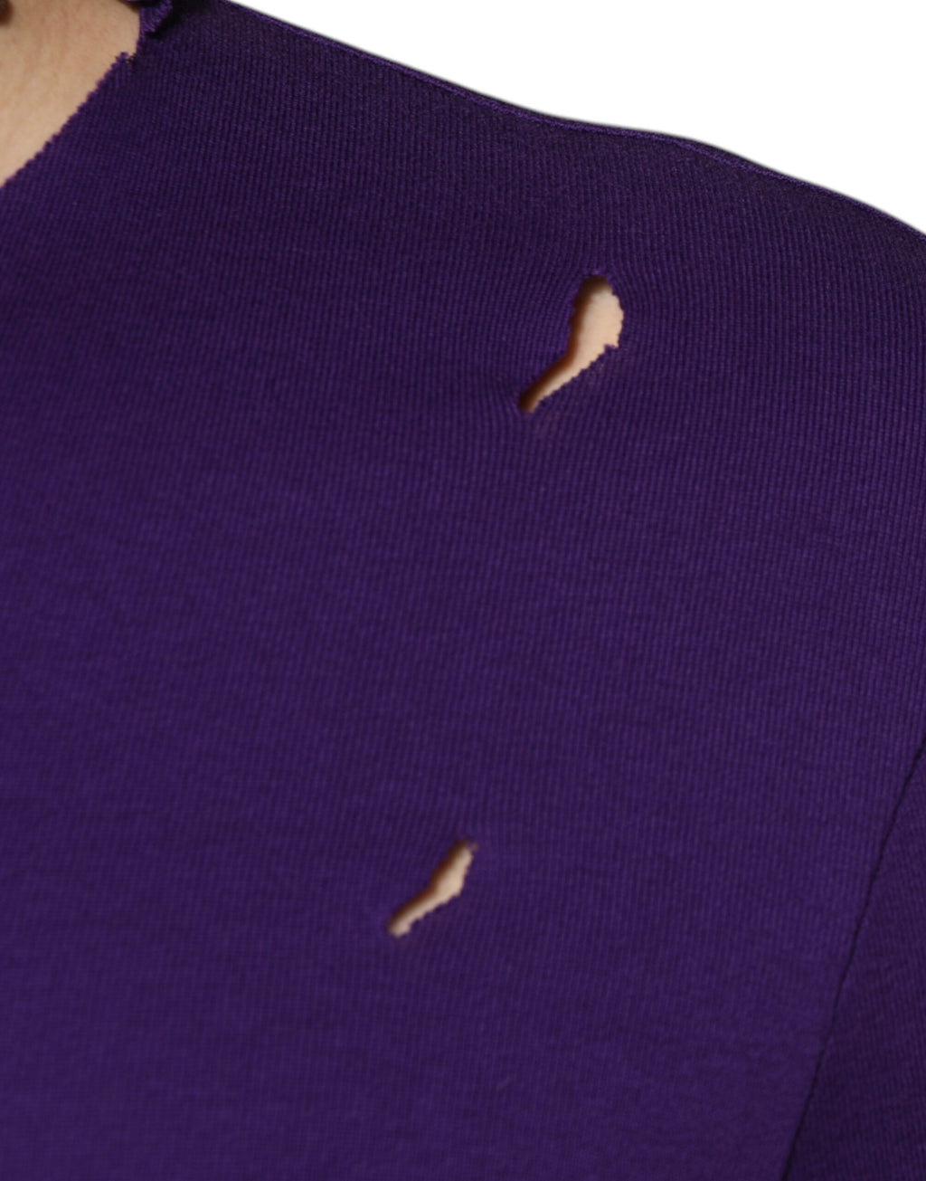 Pull-over pour homme en coton violet de Dolce & Gabbana, col rond, pull classique et élégant.