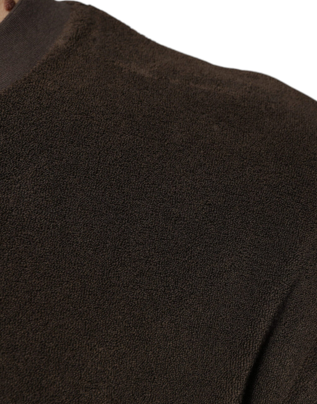 T-shirt Dolce & Gabbana en coton marron à col rond et manches courtes, vue de face.