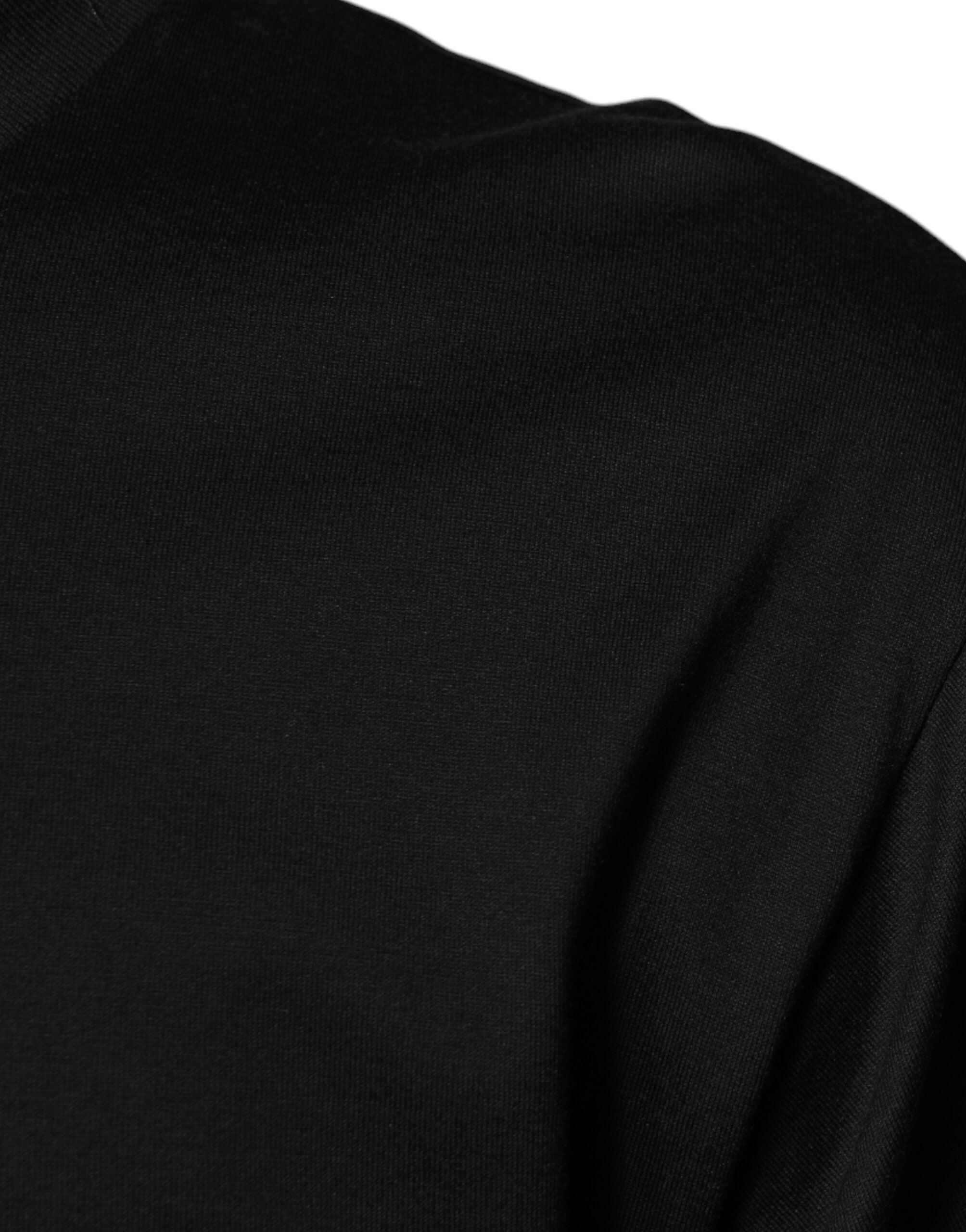 T-shirt Dolce & Gabbana en coton noir à manches courtes et col rond, élégante et confortable, vue de face.
