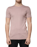 T-shirt Dolce & Gabbana en coton marron à manches courtes et col rond, vue de face.