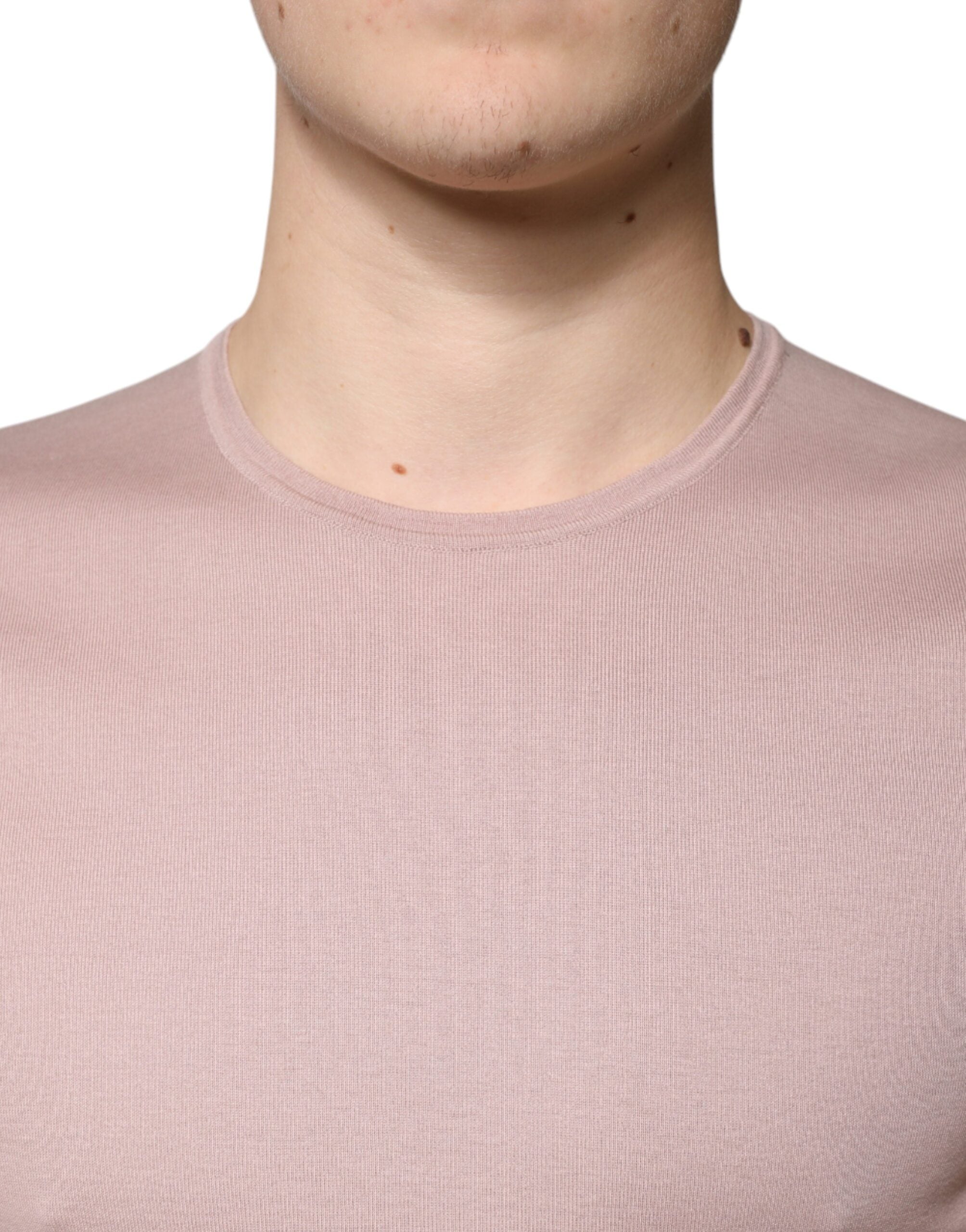 T-shirt Dolce & Gabbana en coton marron à manches courtes et col rond, vue de face.