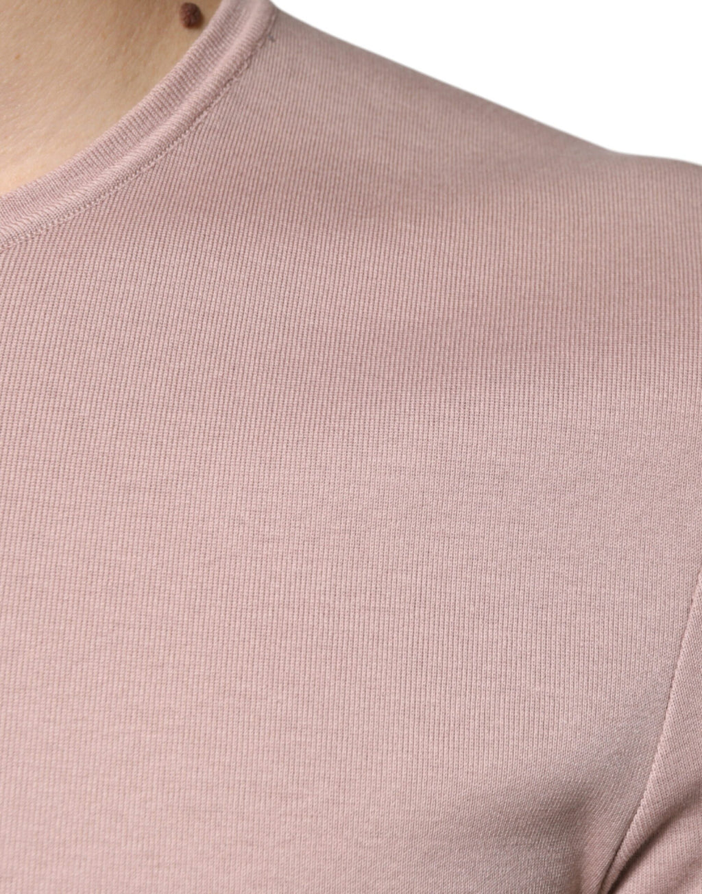 T-shirt Dolce & Gabbana en coton marron à manches courtes et col rond, vue de face.