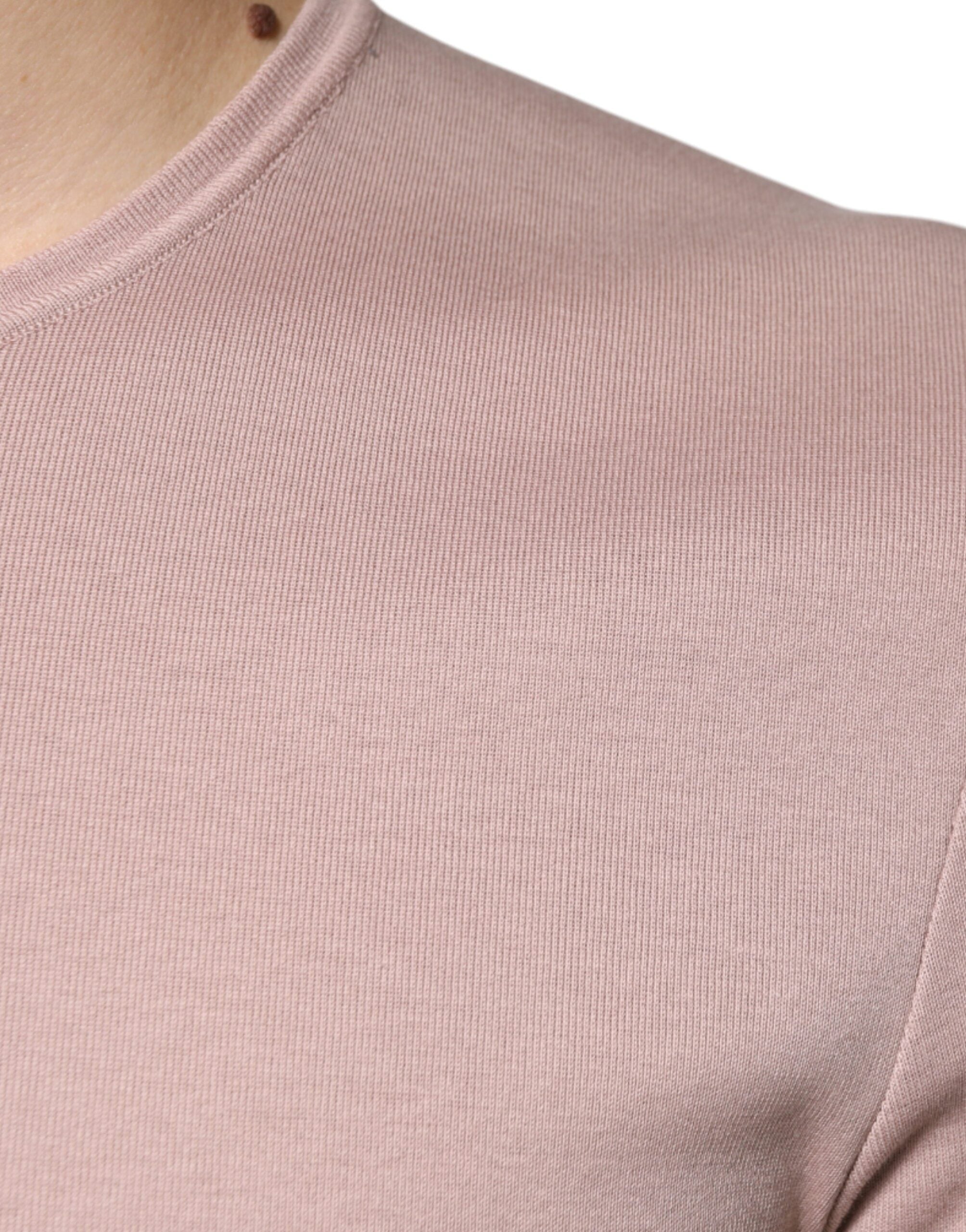 T-shirt Dolce & Gabbana en coton marron à manches courtes et col rond, vue de face.