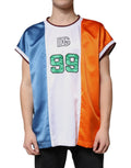 T-shirt sans manches Dolce & Gabbana en jersey multicolore, design moderne et coloré, vue de face.