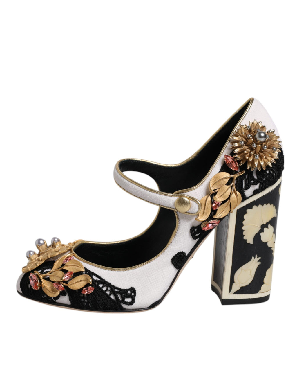 Escarpins Dolce & Gabbana multicolores ornés de strass, chaussures à talons élégantes et sophistiquées.