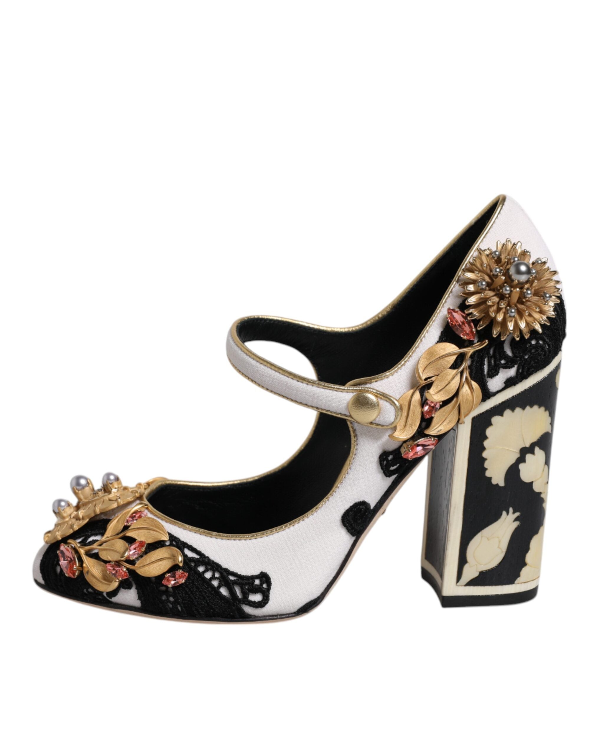 Escarpins Dolce & Gabbana multicolores ornés de strass, chaussures à talons élégantes et sophistiquées.