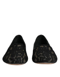 Chaussures plates Dolce & Gabbana Taormina en dentelle noire, slip-on élégantes pour femmes.