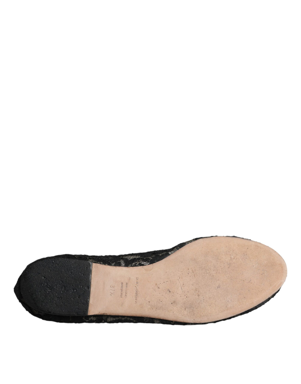 Chaussures plates Dolce & Gabbana Taormina en dentelle noire, slip-on élégants et confortables pour femmes.