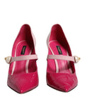 Chaussures à talons Dolce & Gabbana Mary Jane en cuir rose deux tons, élégantes et raffinées.