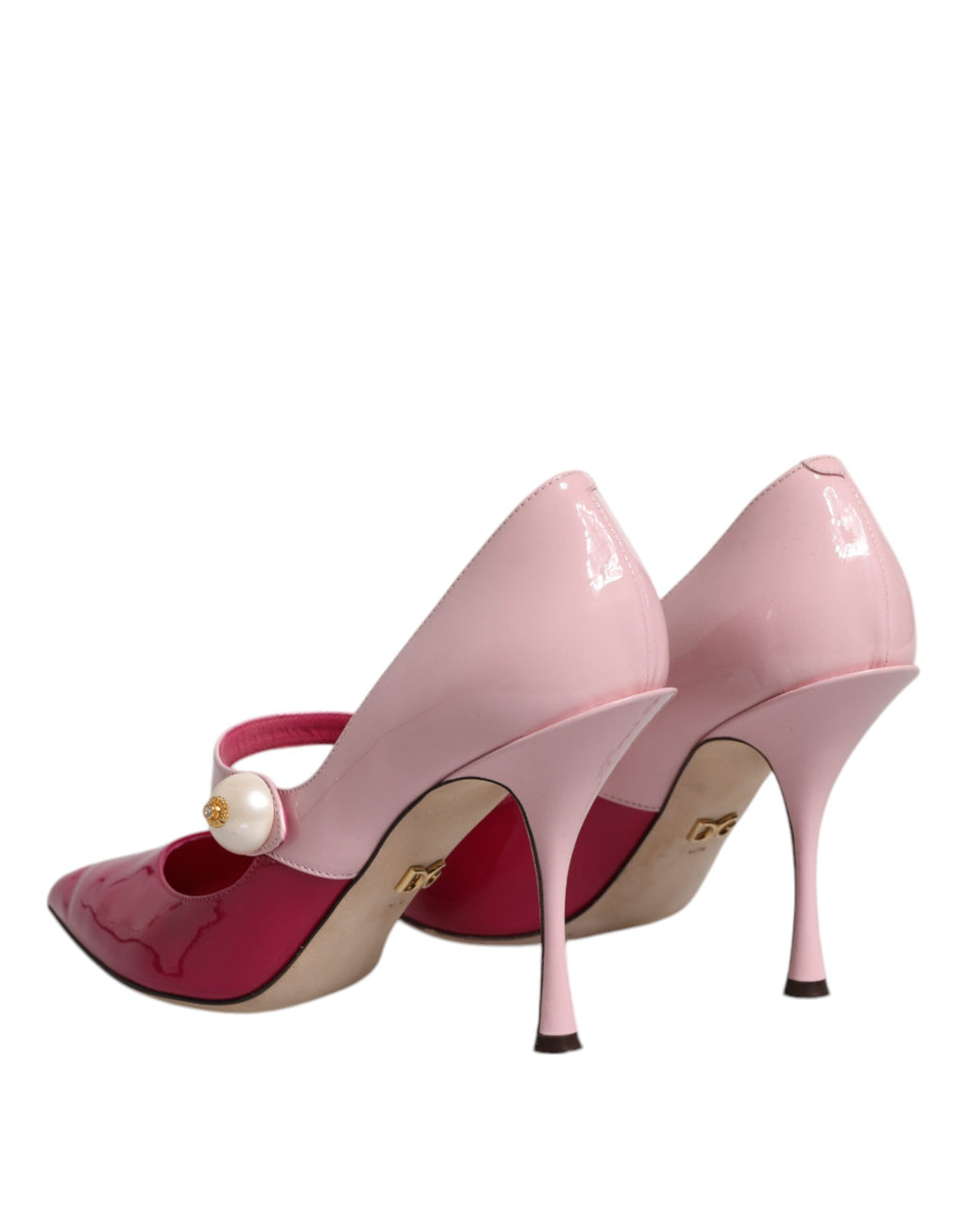 Chaussures à talons Mary Jane Dolce & Gabbana en cuir rose bicolore, style élégant et sophistiqué.