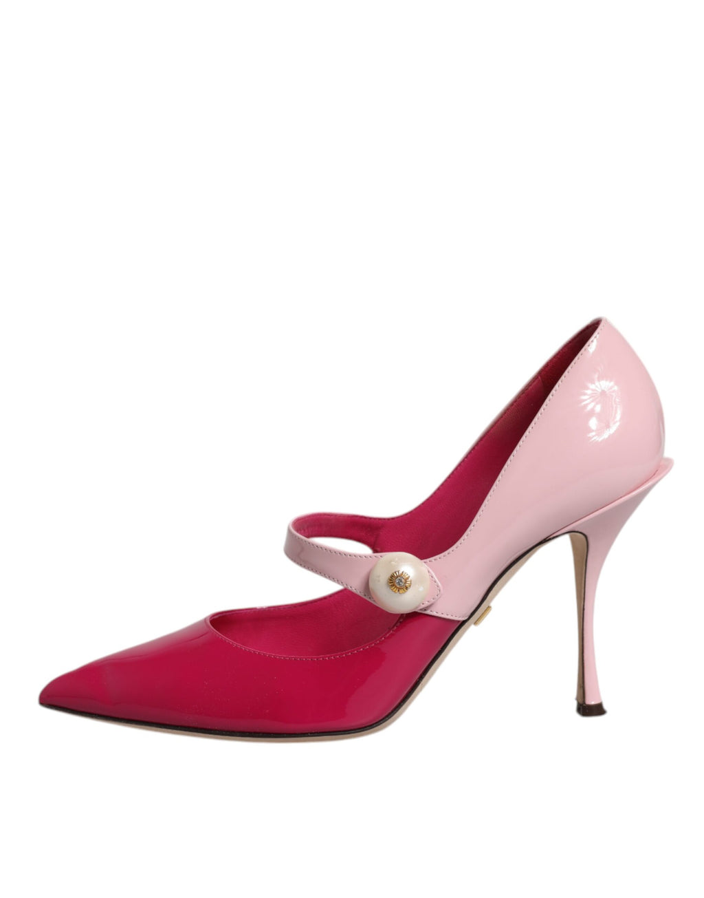 Escarpins Dolce & Gabbana en cuir rose bicolore avec bride Mary Jane et talons élégants, pour femme.