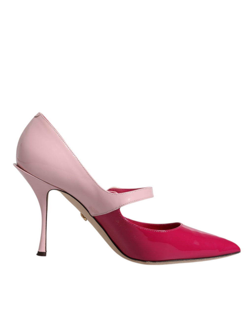 Escarpins rose en cuir bicolore Dolce & Gabbana à bride Mary Jane, chaussures élégantes pour femmes.
