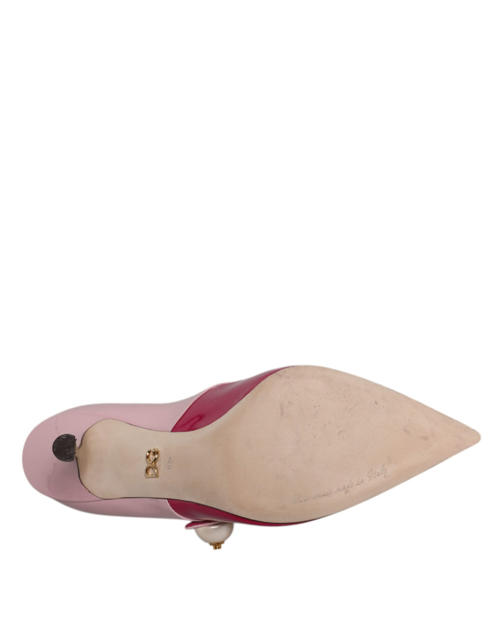Escarpins Dolce & Gabbana en cuir rose et deux tons, style Mary Jane avec boucle élégante.