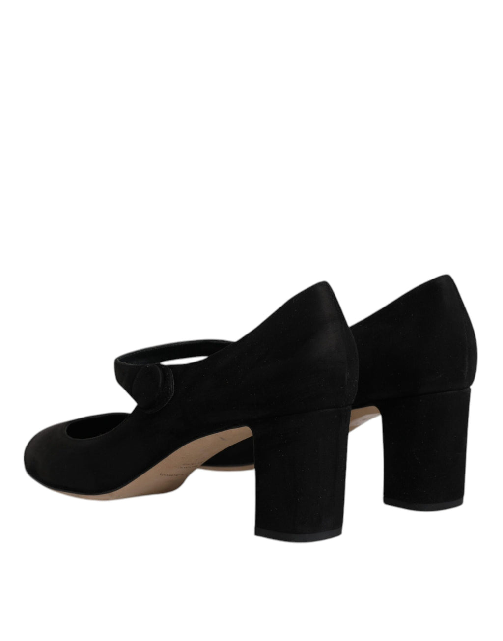 Chaussures à talons blocs en cuir velours noir de Dolce & Gabbana, élégantes et sophistiquées pour femmes.
