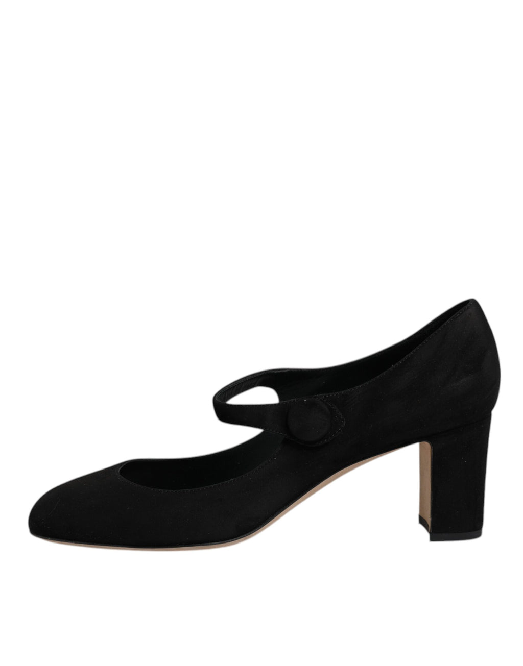 Escarpins Dolce & Gabbana en daim noir avec talons bloc en cuir, chaussures élégantes pour femme.