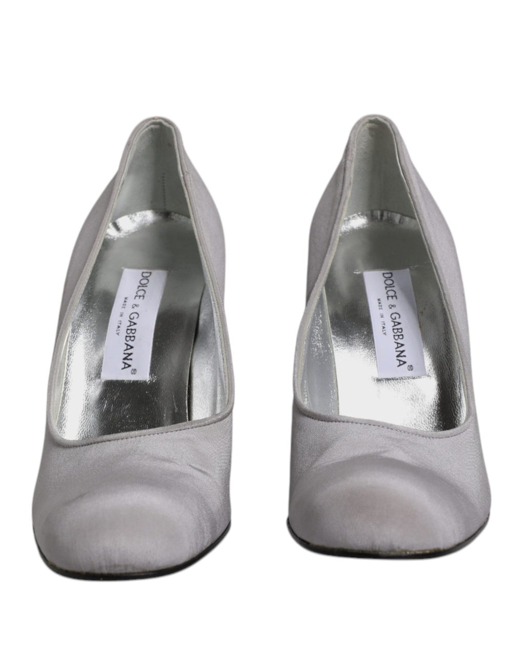 Chaussures à talons hauts en cuir suédé gris de Dolce & Gabbana, élégantes et sophistiquées pour femmes.