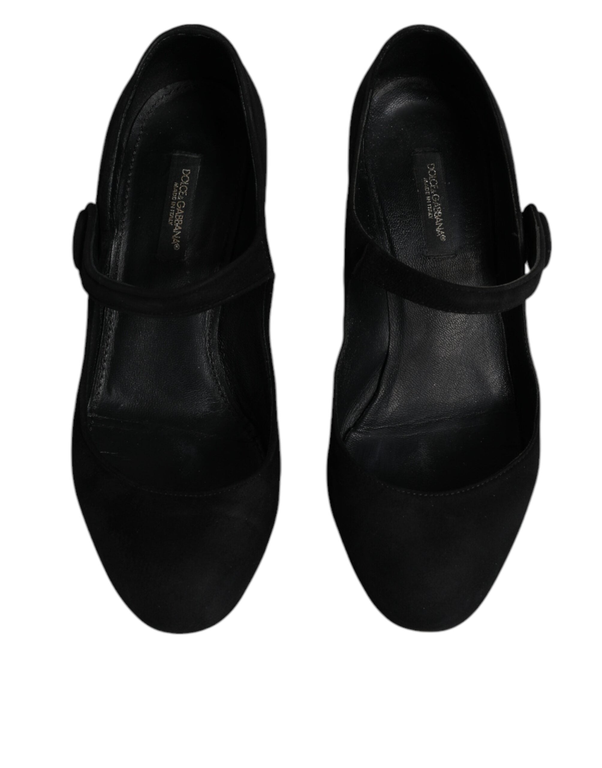 Escarpins noirs en daim et cuir Dolce & Gabbana KEIRA, chaussures à talons élégantes et sophistiquées.