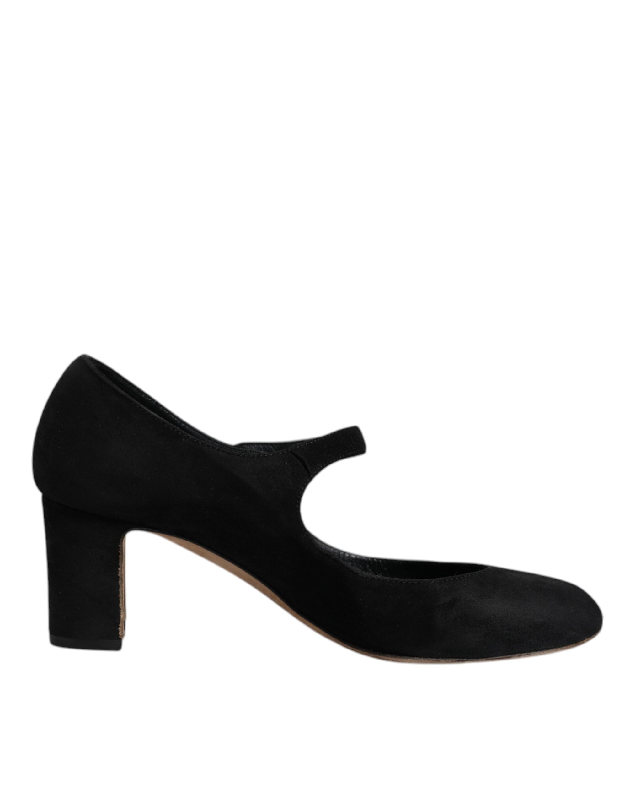 Chaussures à talons noires en daim en cuir Dolce & Gabbana KEIRA, pompes élégantes pour femme.