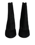 Chaussures bottines à talons stilettos en mesh noir de Dolce & Gabbana, chaussures à la mode pour femmes élégantes.