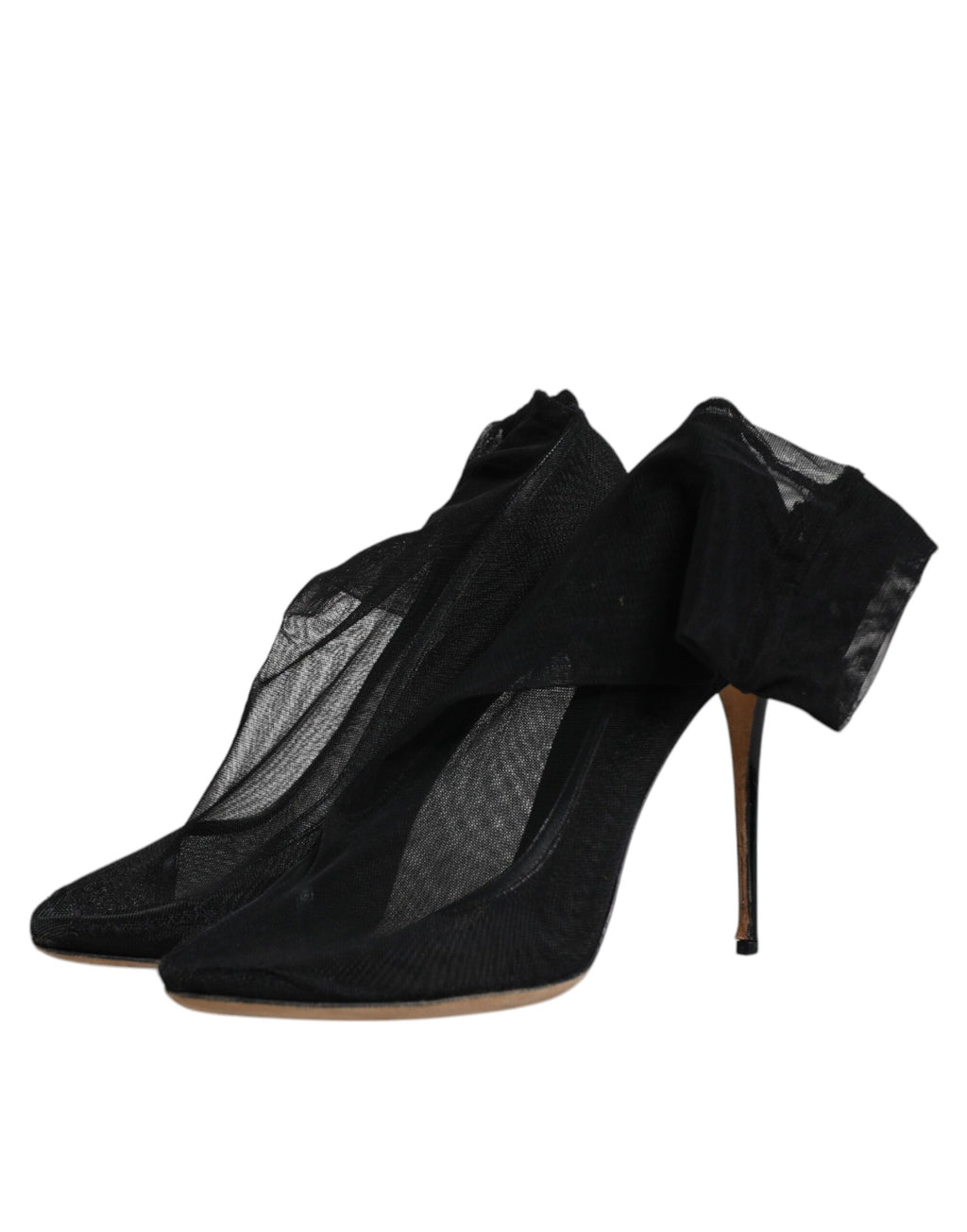Bottes sock en nylon stretch noir Dolce & Gabbana avec semelle en mesh et style élégant.