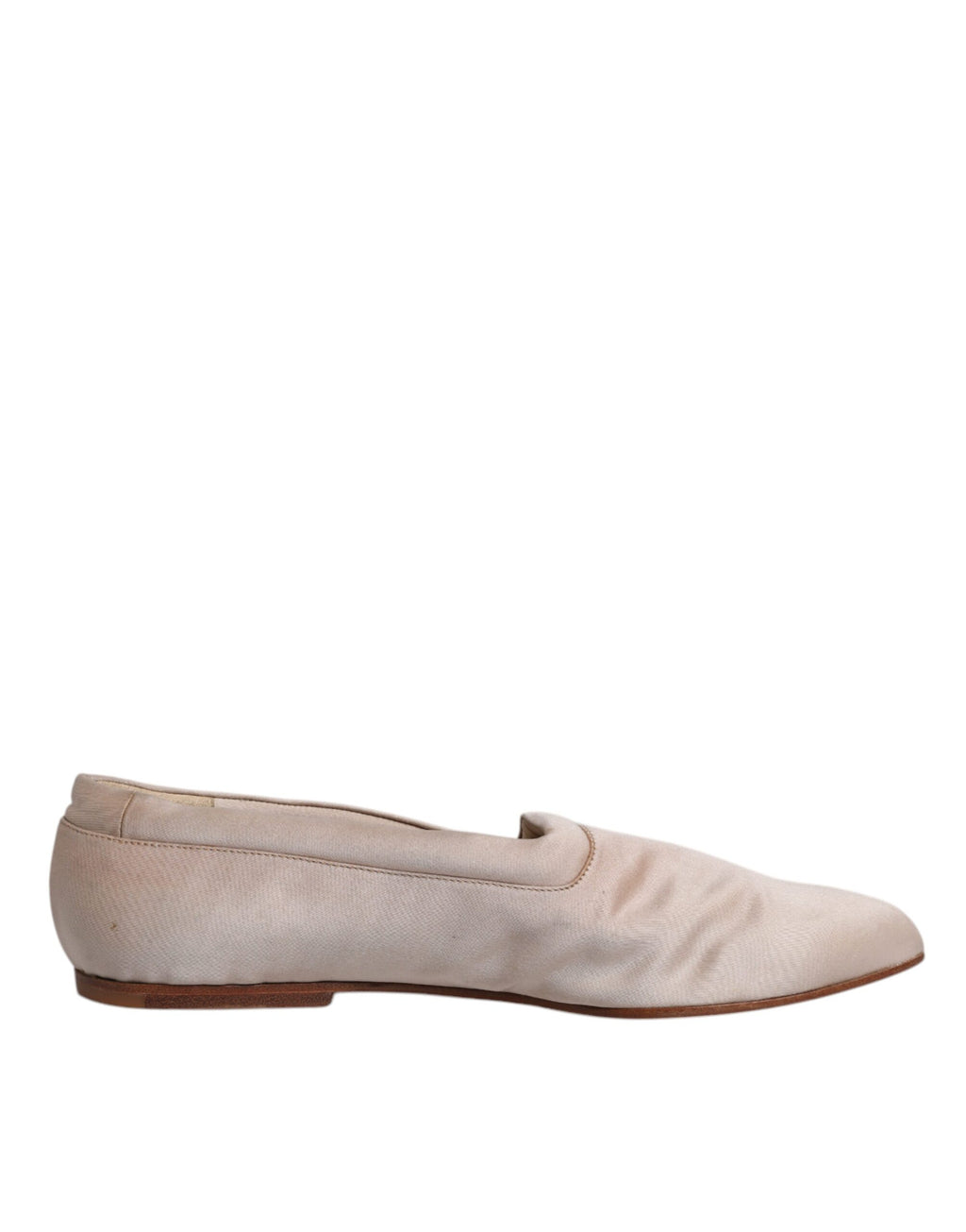 Chaussures ballerines Dolce & Gabbana en tissu beige, slip-on élégantes pour femmes.
