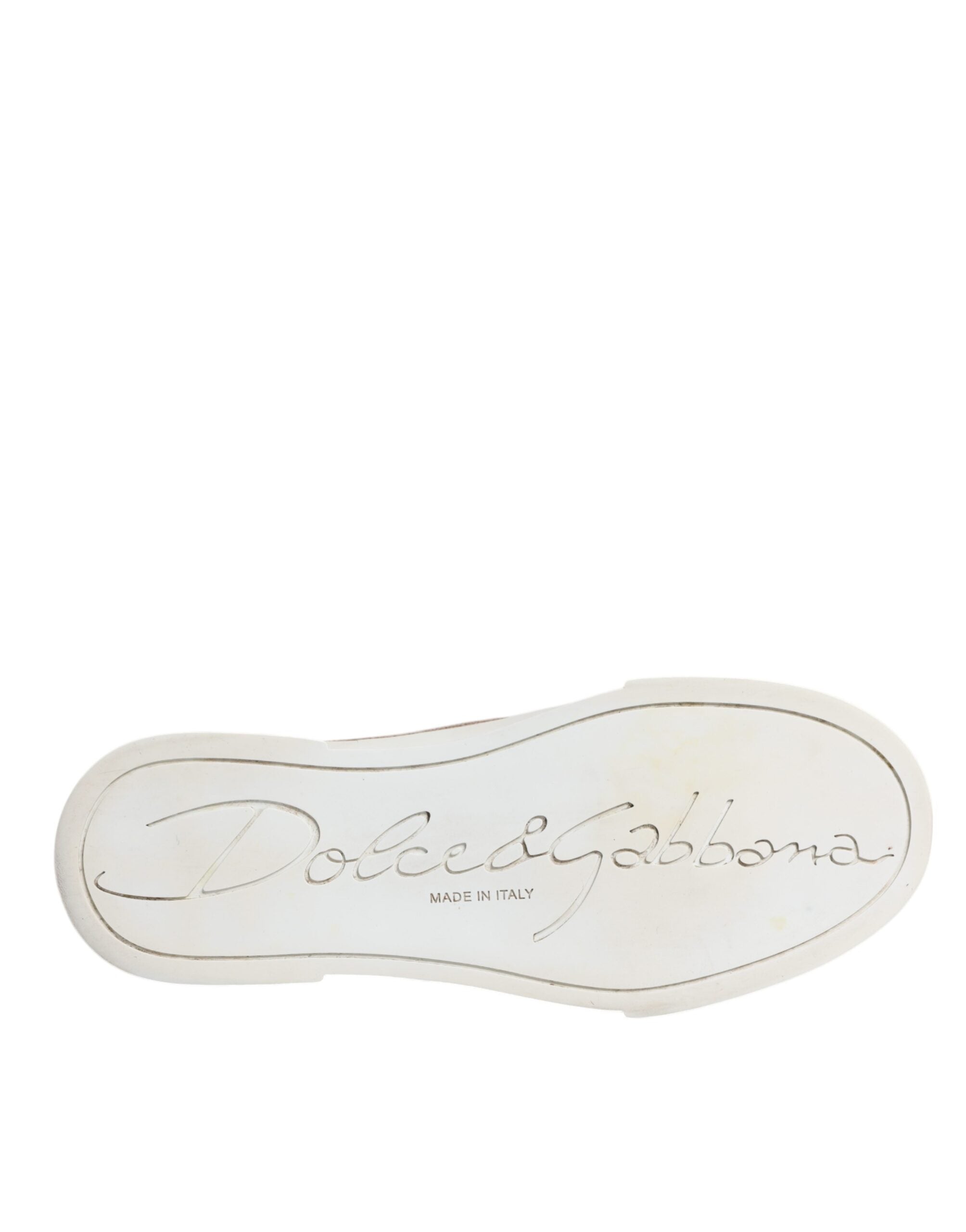Chaussures basses Dolce & Gabbana or blanc avec logo, baskets élégantes en cuir pour homme ou femme.