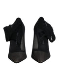 Bottes en filet de viscose noire de Dolce & Gabbana, style chaussette avec semelle en cuir, design élégant et moderne.