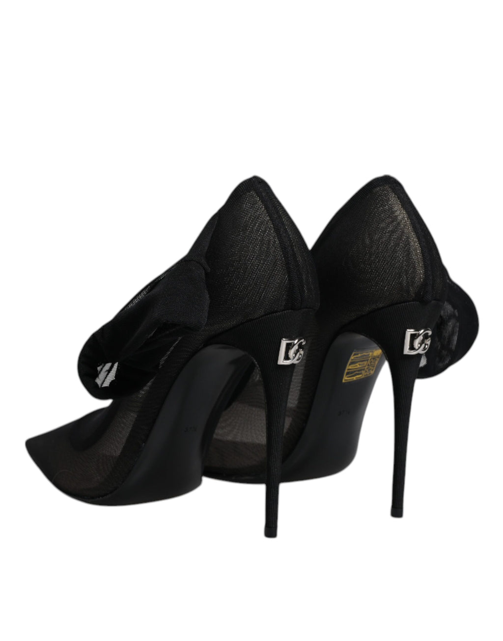 Bottes noires en viscose et mesh de style chaussette Dolce & Gabbana, chaussures élégantes avec design moderne.