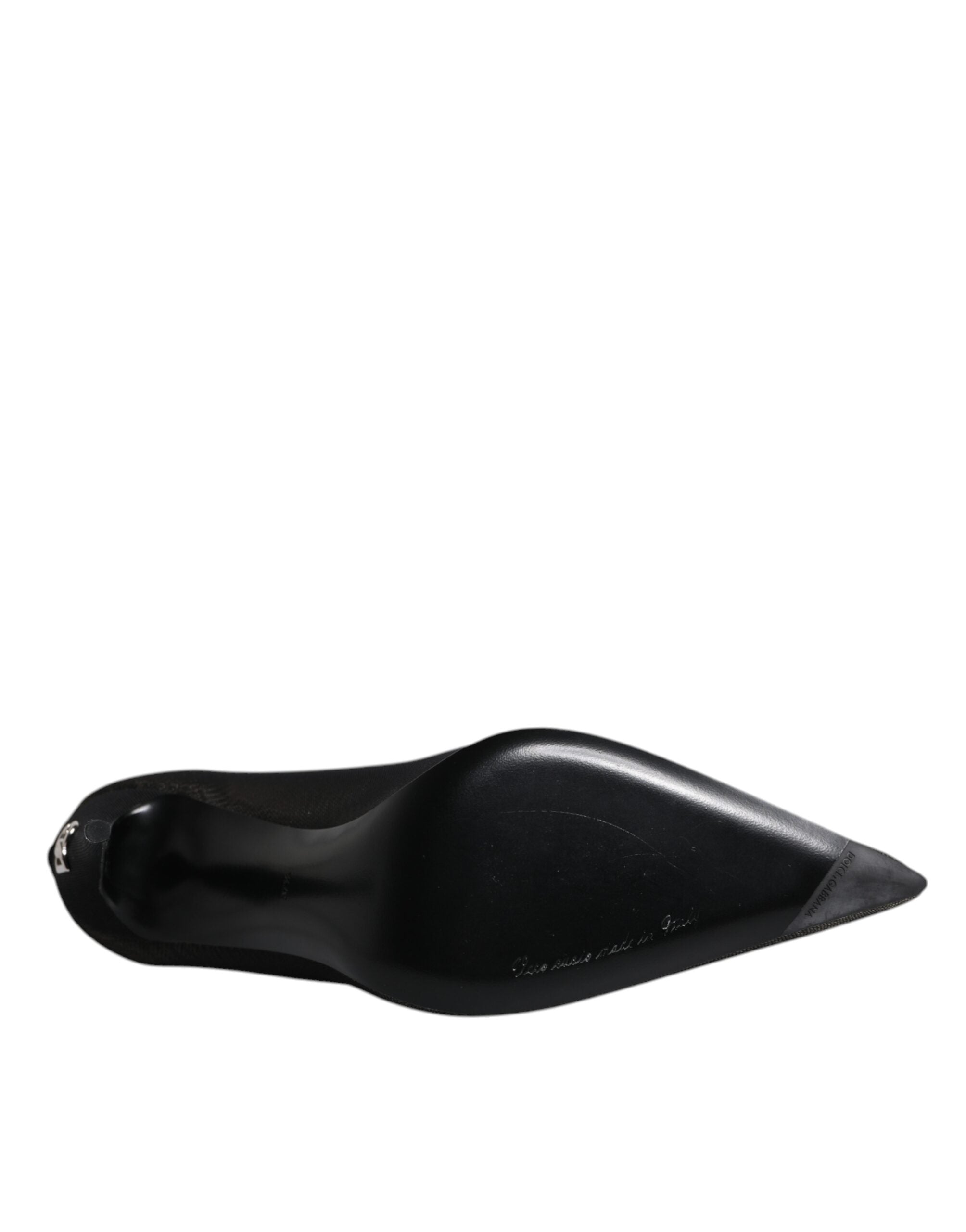 Bottes Dolce & Gabbana en viscose noire avec tissage en résille, style chaussette, vue de face.