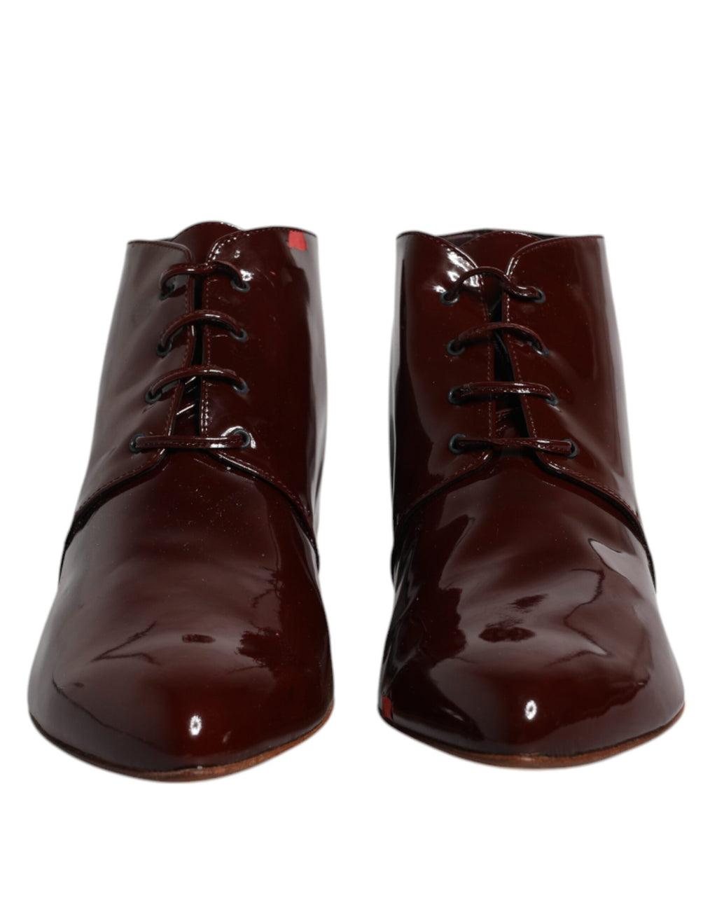 Bottes ankle en cuir marron bailletées de Dolce & Gabbana, chaussures élégantes en cuir pour femme.
