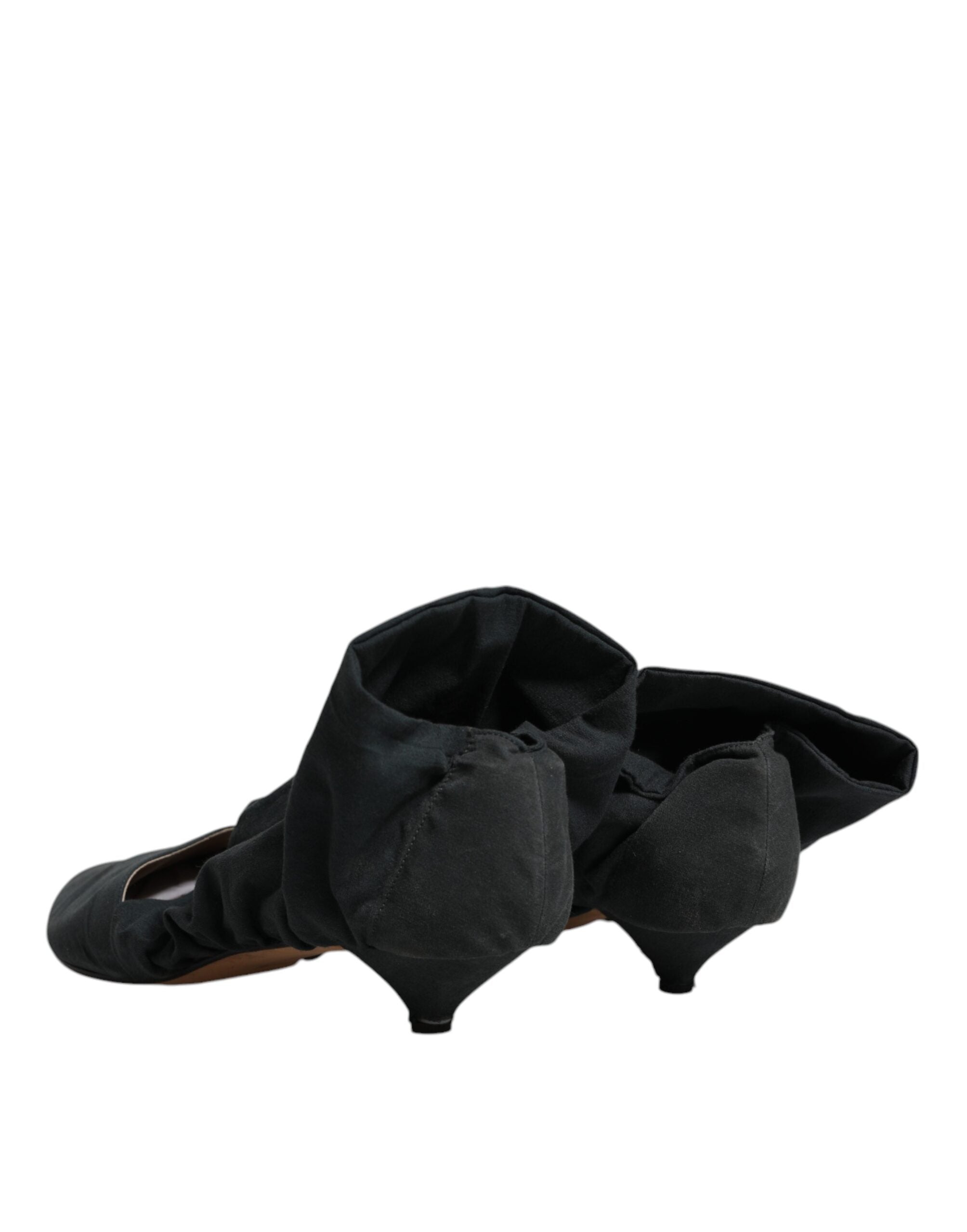 Bottes ankle en coton vert Dolce & Gabbana avec style sock, chaussures élégantes et modernes pour femme.