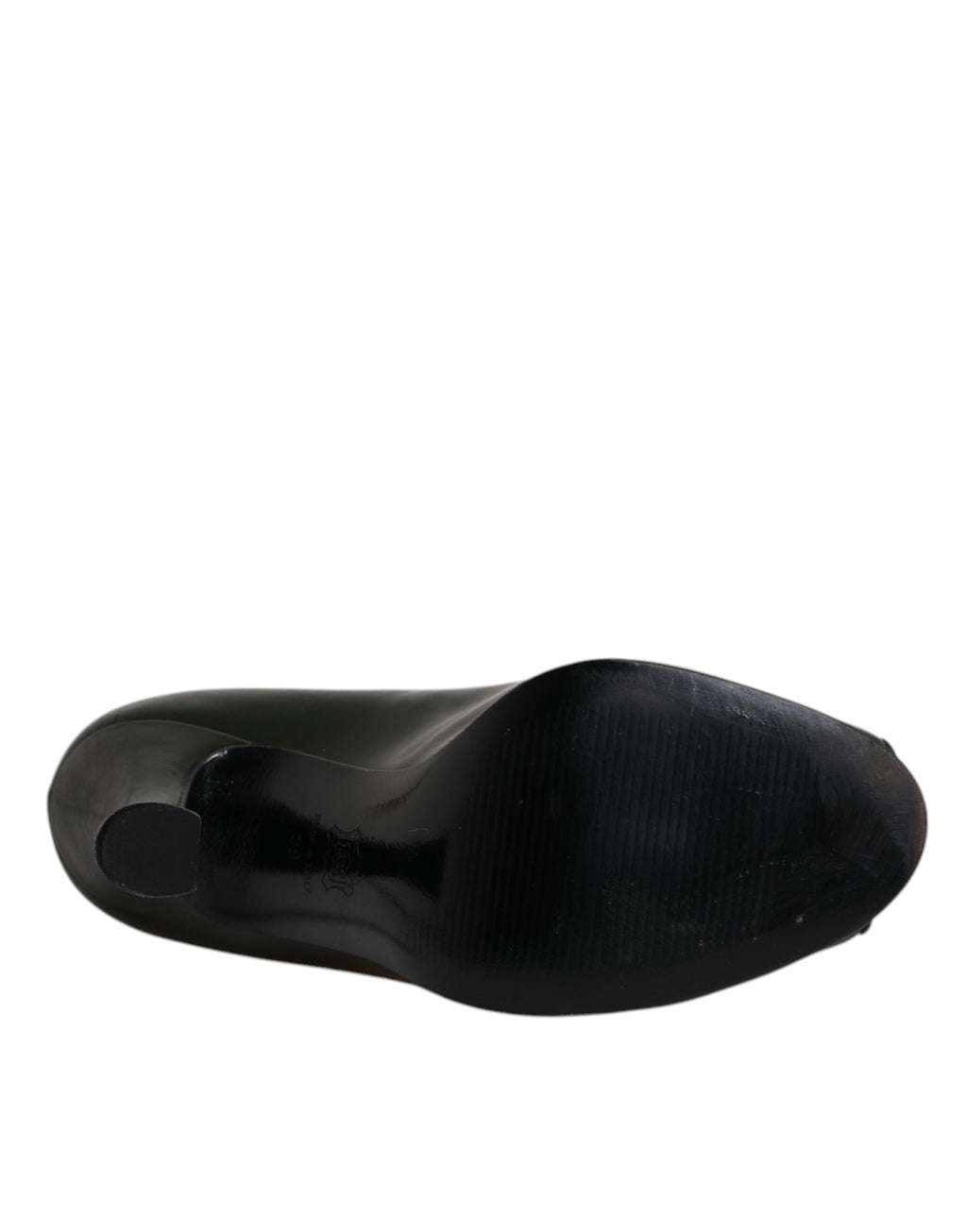 Escarpins en cuir vert Dolce & Gabbana, talons ouverts peep toe, chaussures élégantes pour femme.
