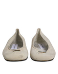 Chaussures ballerines Dolce & Gabbana en tissu beige, chaussures slip-on élégantes pour femme.
