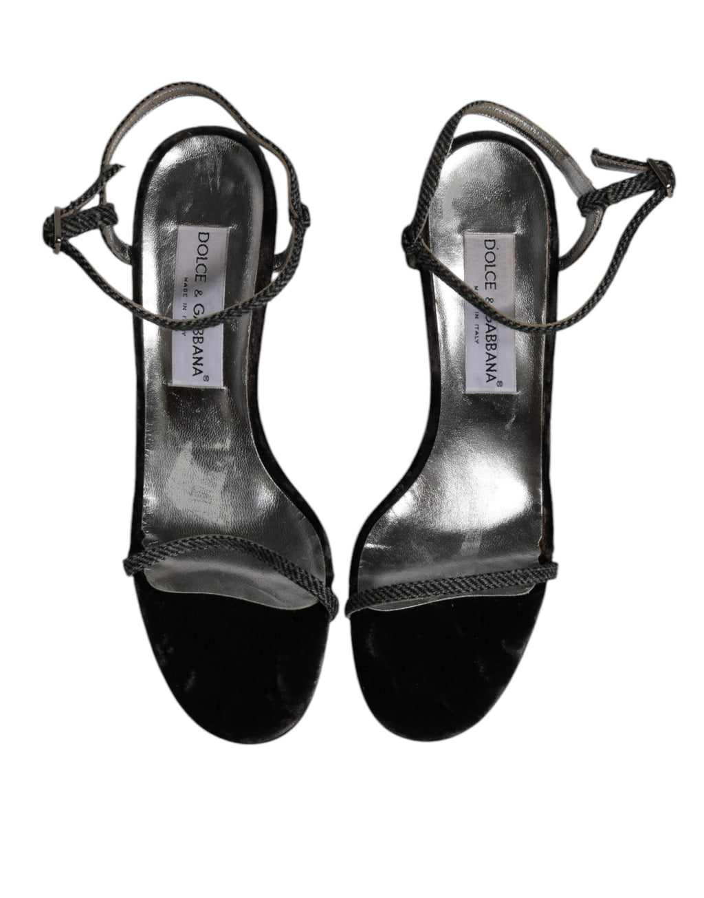 Chaussures à talons hauts noires Dolce & Gabbana avec bride à la cheville, sandales élégantes en cuir pour femme