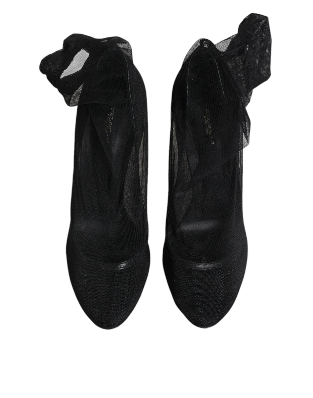 Bottes noires en nylon mesh de Dolce & Gabbana, style chaussette, avec semelle épaisse et design moderne.