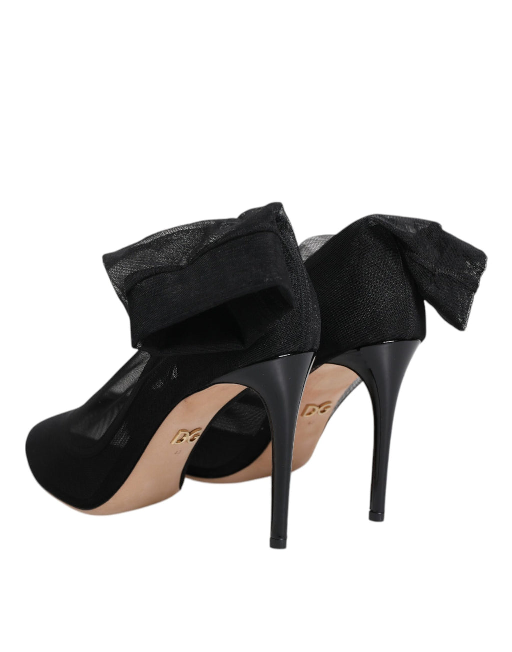 Bottes en nylon noir de style chaussette de Dolce & Gabbana, chaussures à la mode avec mesh noir et design élégant.