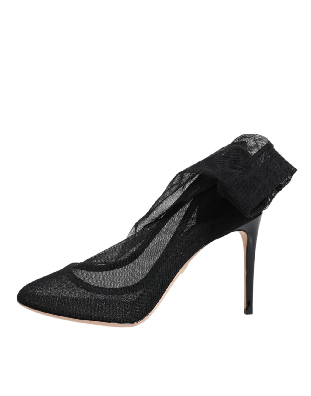 Bottes en nylon noir de style mesh par Dolce & Gabbana, chaussures élégantes et modernes.