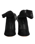 Bottes noires en nylon à maillage et style sock par Dolce & Gabbana, chaussures élégantes et modernes.