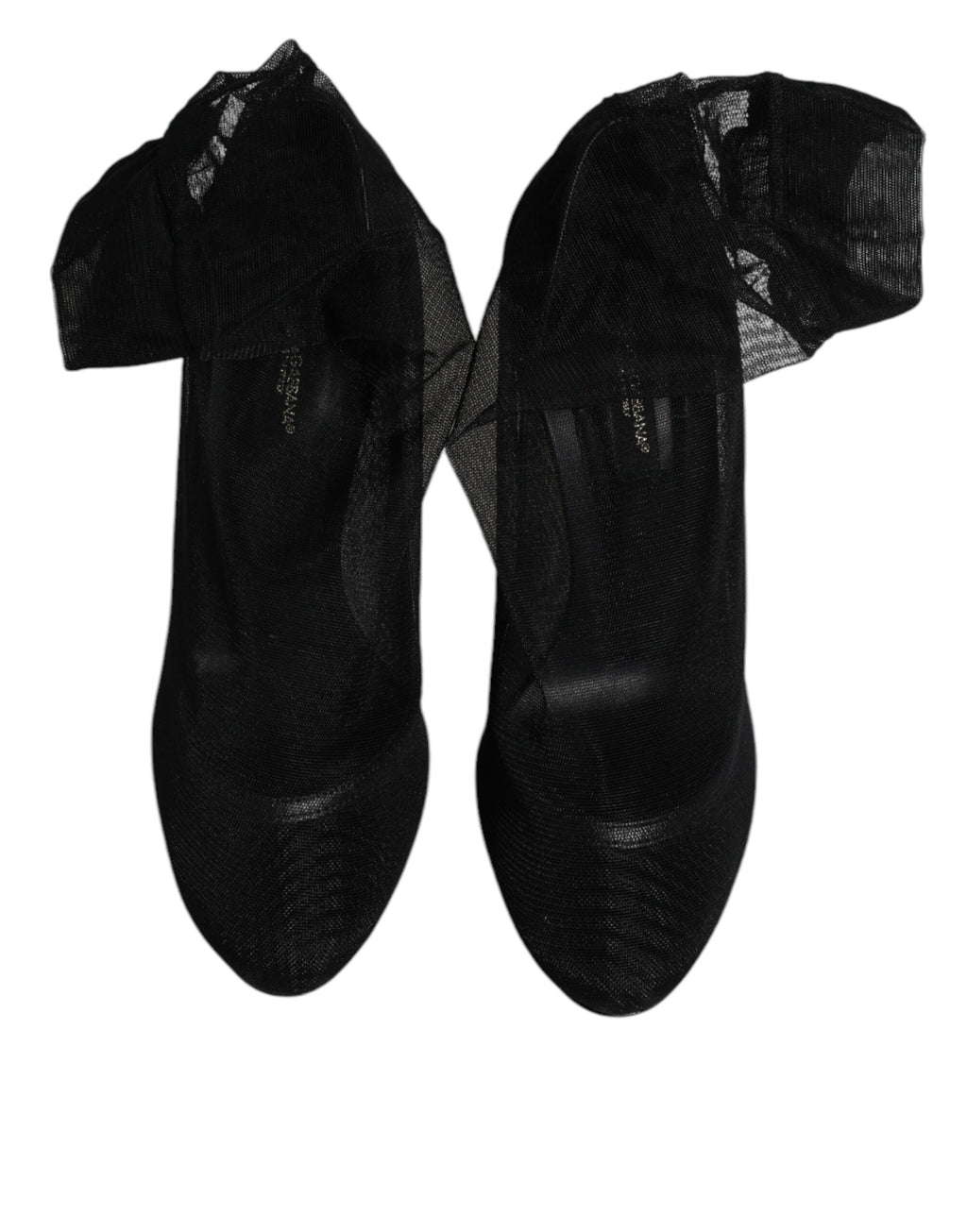 Chaussures Dolce & Gabbana en nylon noir, bottines style chaussette avec semelle en mesh, élégantes et modernes.