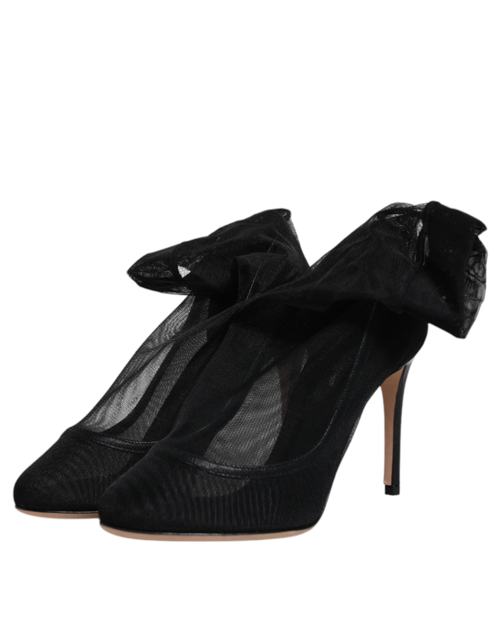 Bottes en nylon noir de style chaussette Dolce & Gabbana, chaussures mode avec design en mesh.