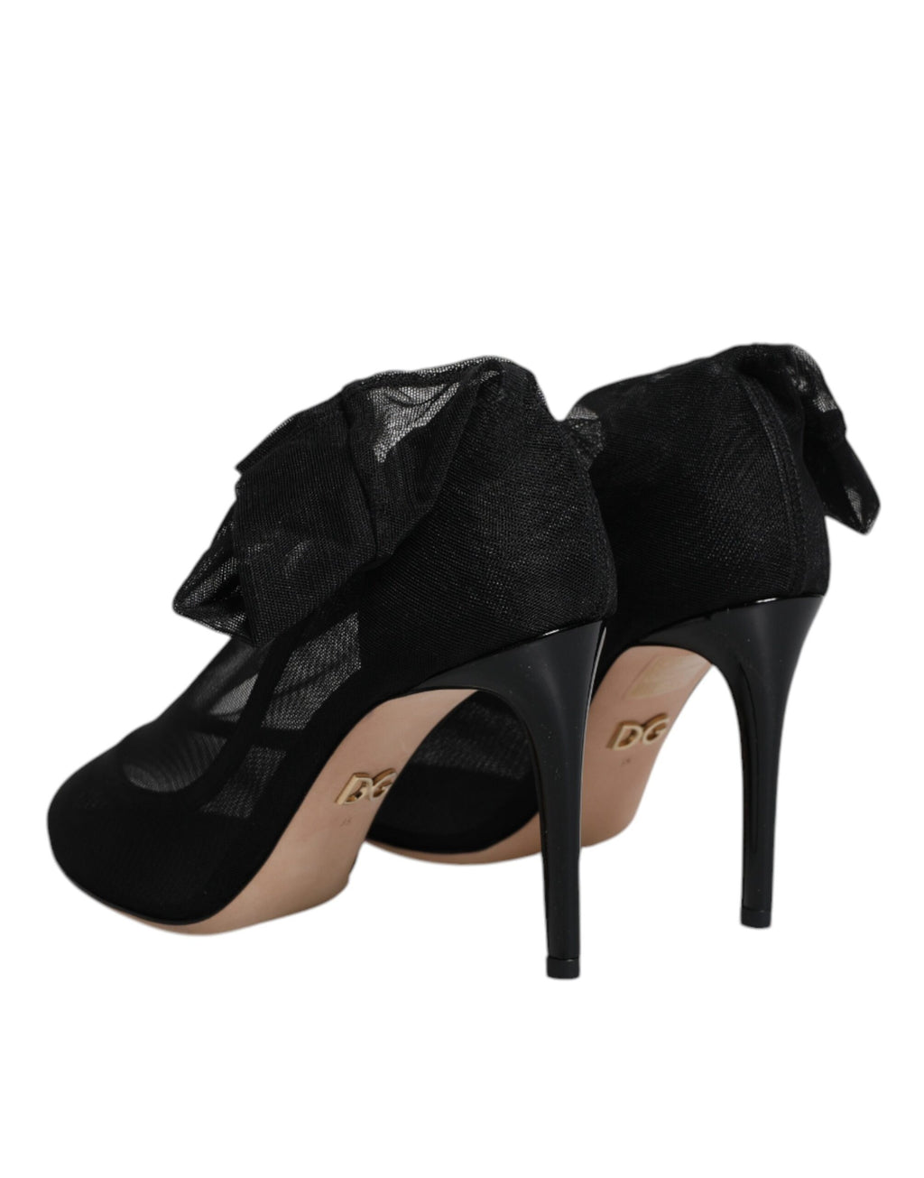 Bottes en nylon noir de style chaussette de Dolce & Gabbana, chaussures élégantes et modernes avec mesh.