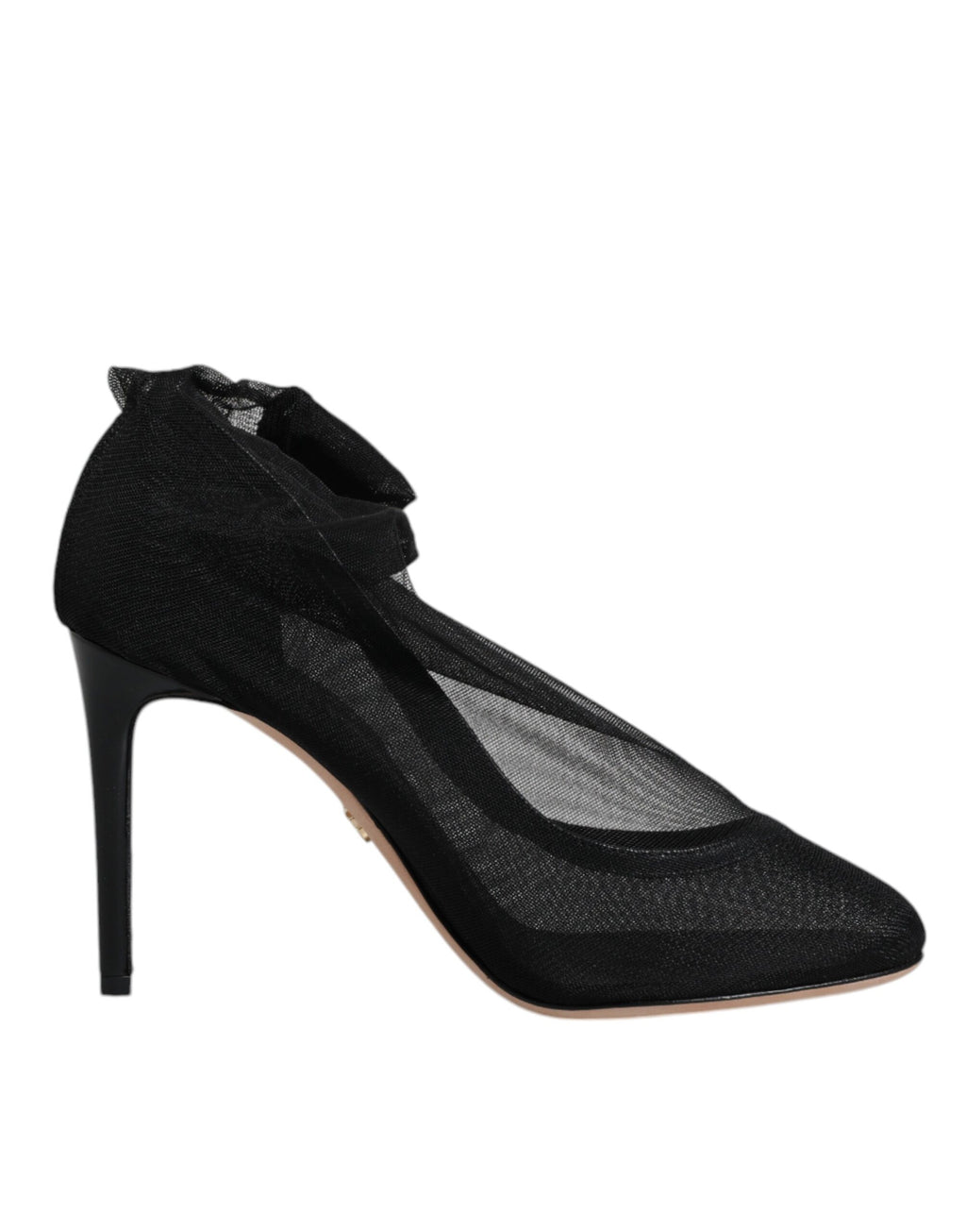 Bottes Dolce & Gabbana en nylon noir avec motif en maille, style sock, chaussure à la mode pour femmes.