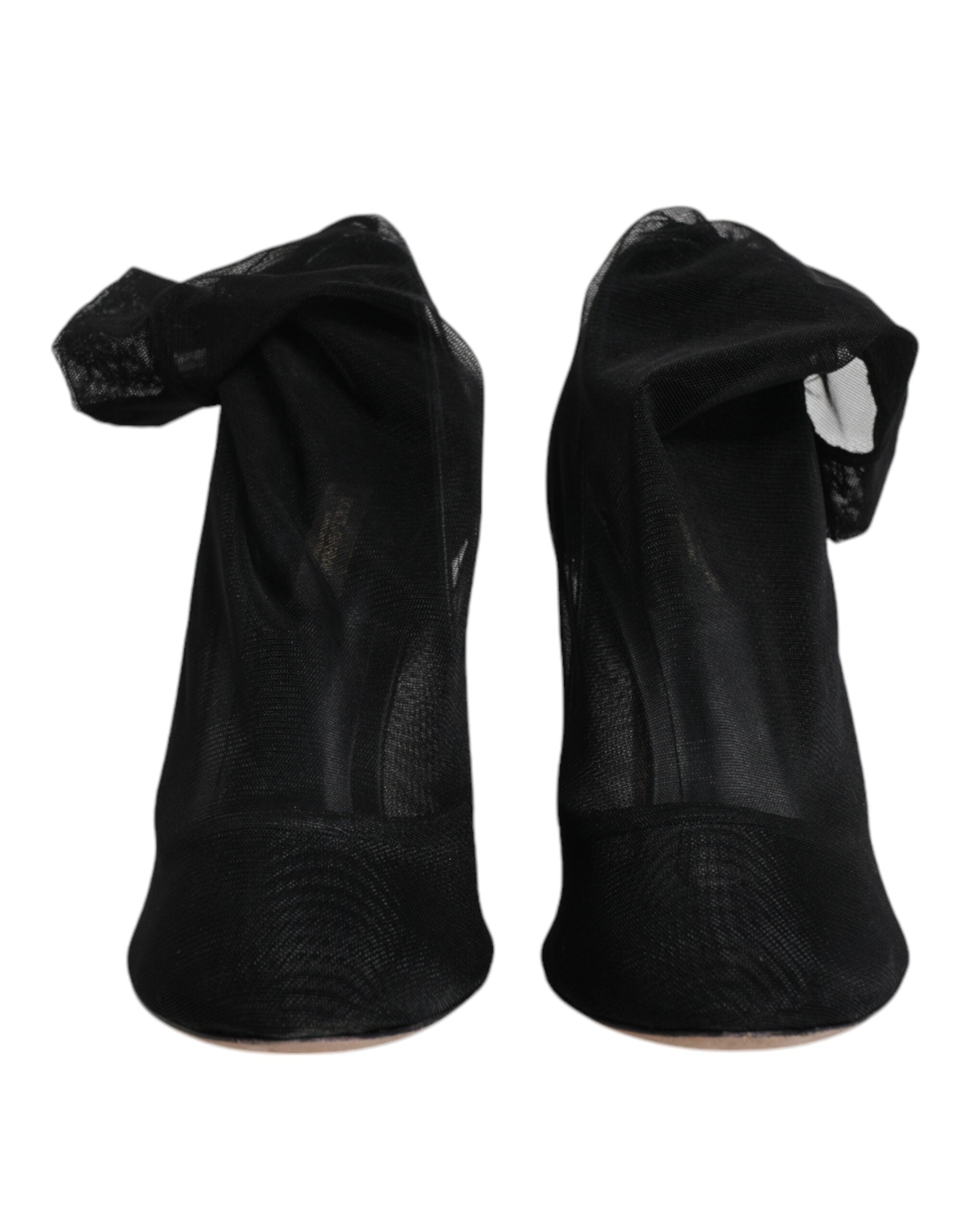 Bottes en nylon noir de style chaussette Dolce & Gabbana, chaussures élégantes et modernes.