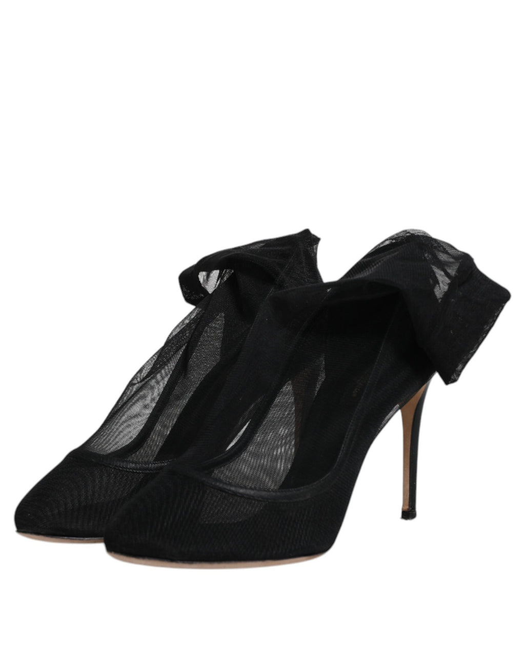 Bottes en nylon noir de style chaussette de Dolce & Gabbana, chaussures à la mode avec mesh et design ajusté.