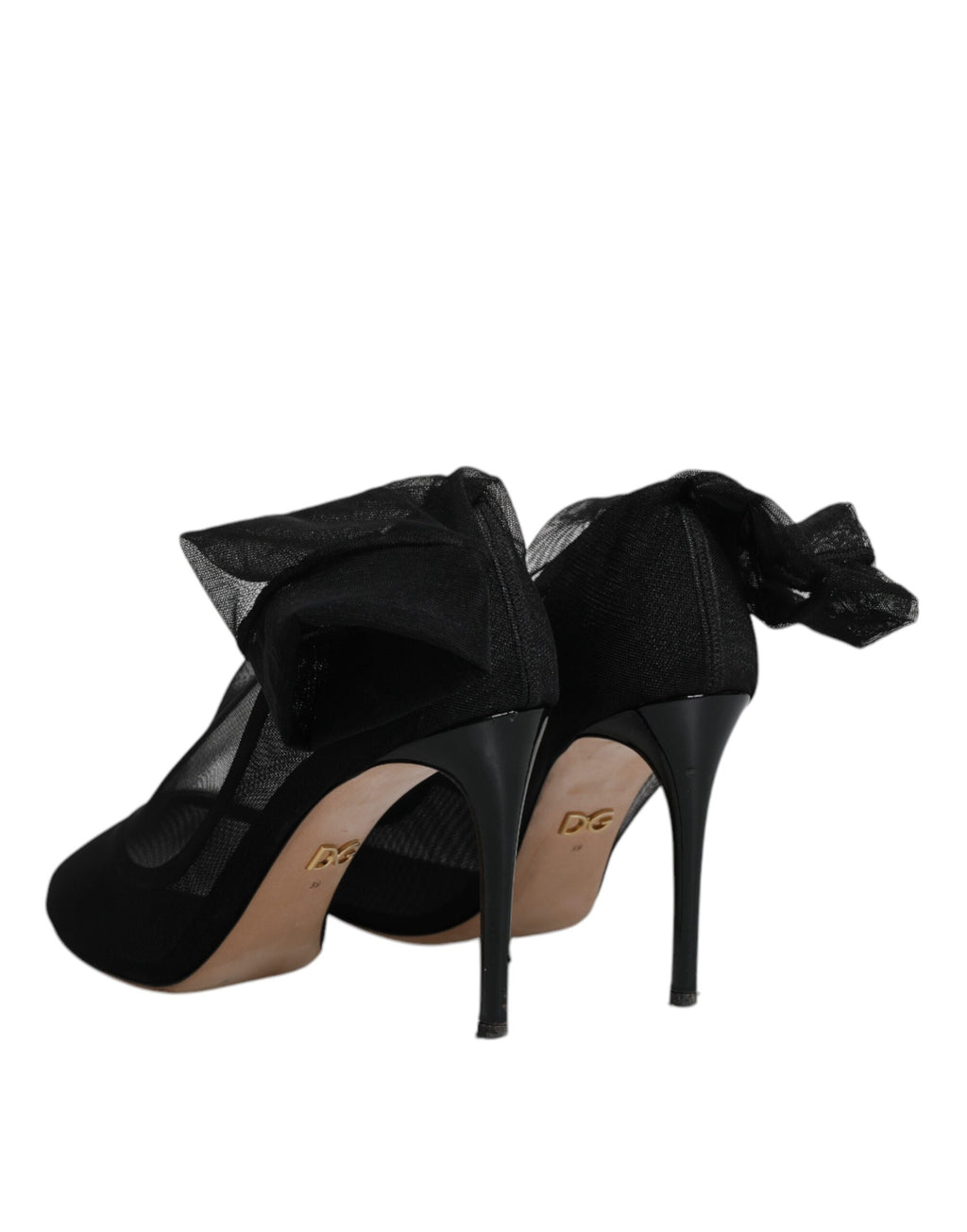 Bottes en nylon noir de style chaussette de Dolce & Gabbana, chaussures à la mode avec mesh et design ajusté.