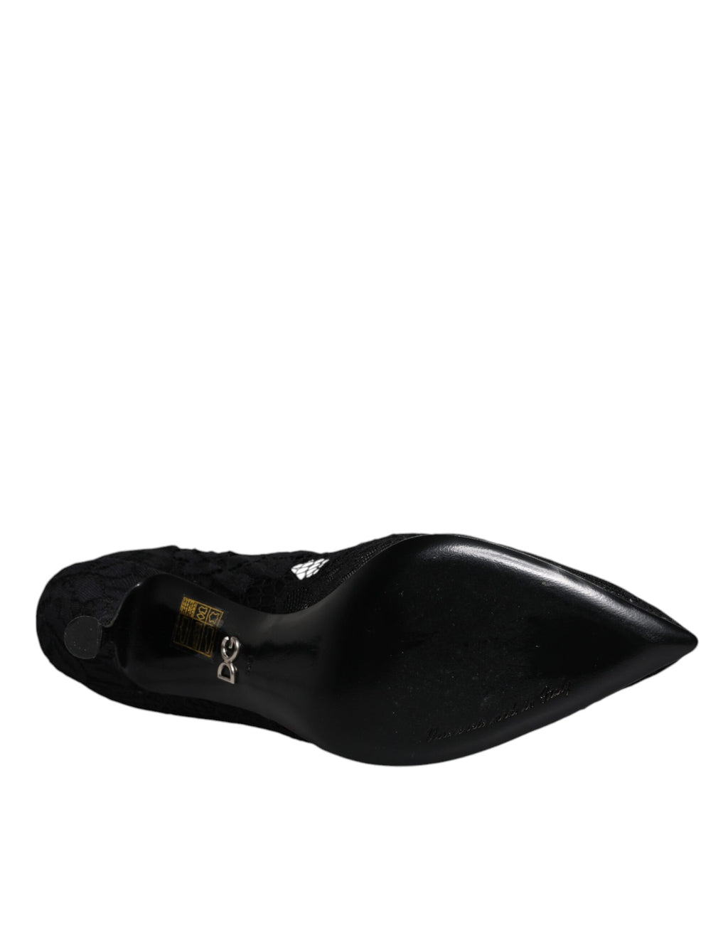 Chaussures à talons Mary Jane Dolce & Gabbana noires en dentelle et cristaux, chaussures élégantes et sophistiquées.