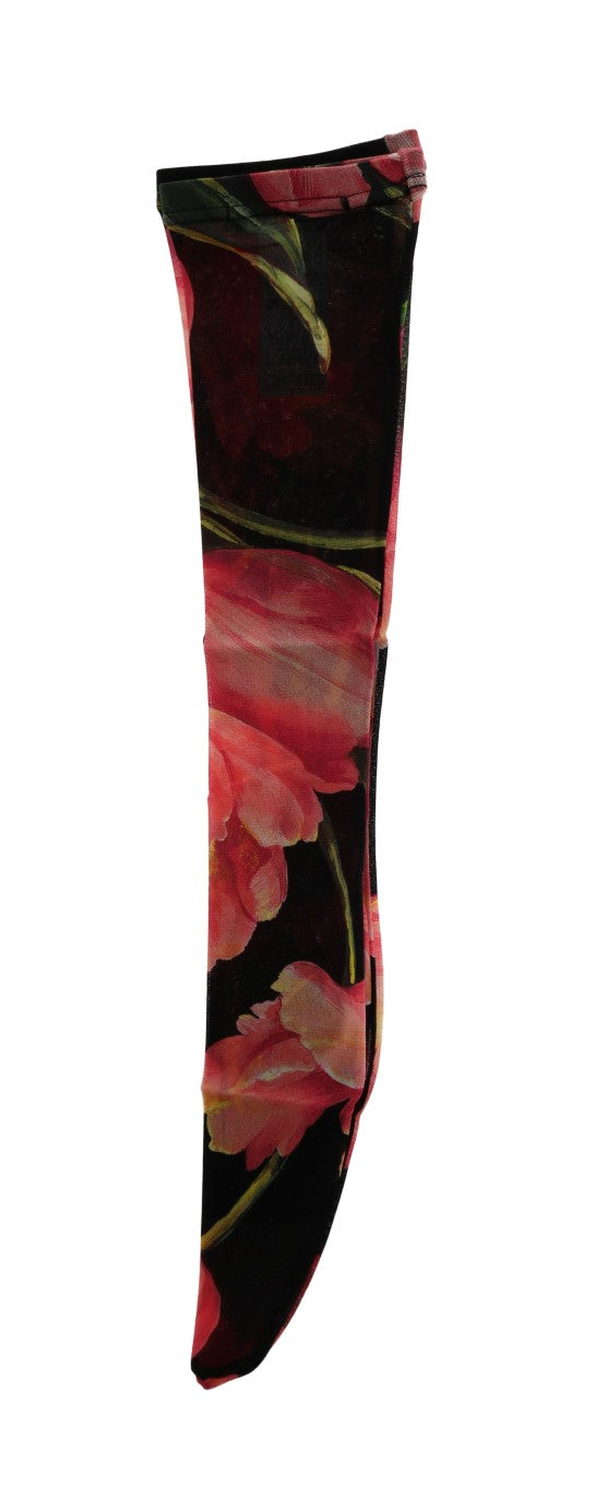 Dolce & Gabbana mehrfarbige florale Tulpen-Nylonstrümpfe