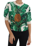 Dolce & Gabbana Ananas-Bananen-Pailletten-Rundhalspullover