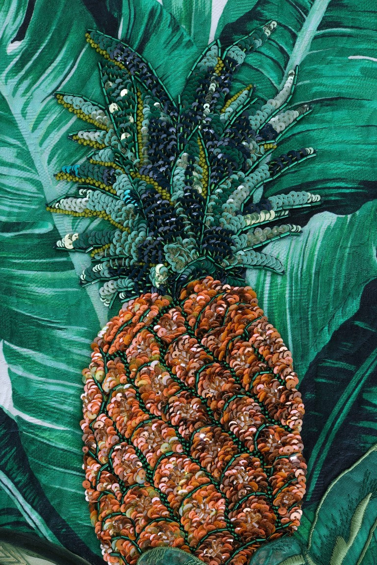 Dolce & Gabbana Ananas-Bananen-Pailletten-Rundhalspullover